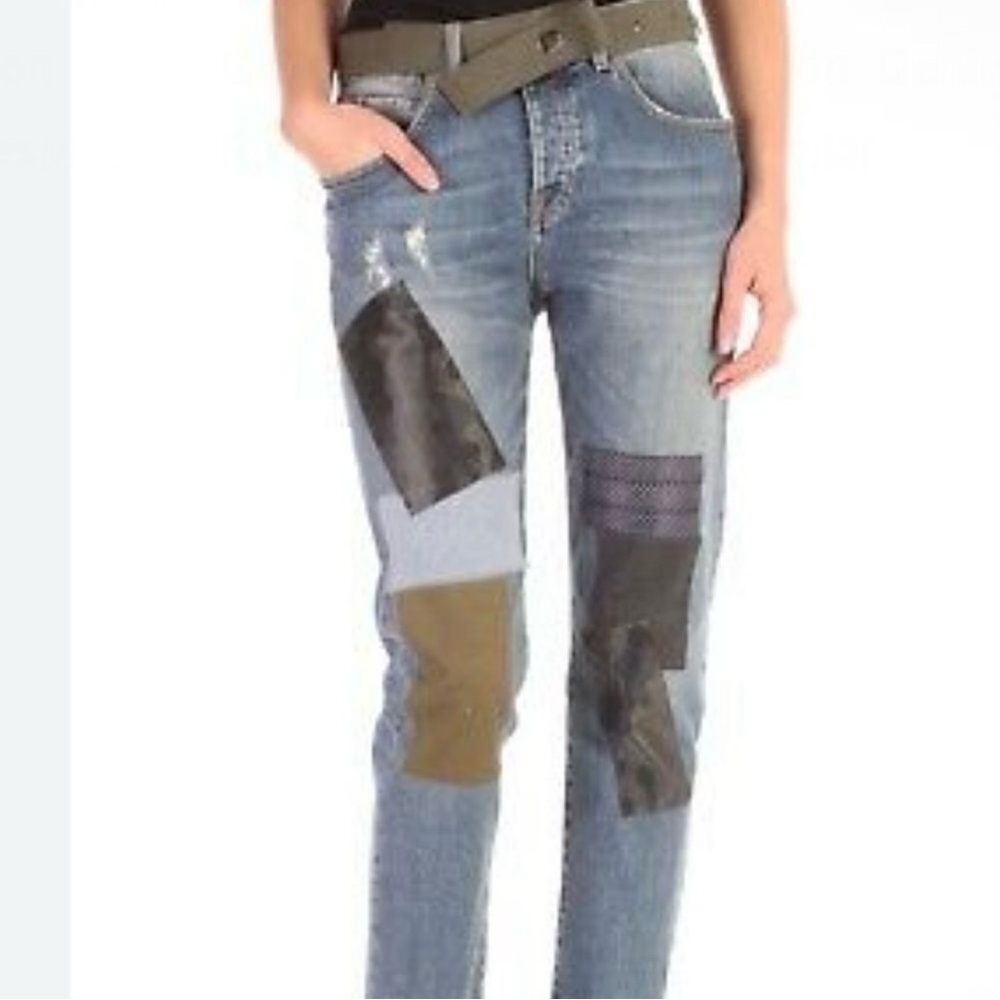 Pinko Karlsen Patchwork Blue Jeans